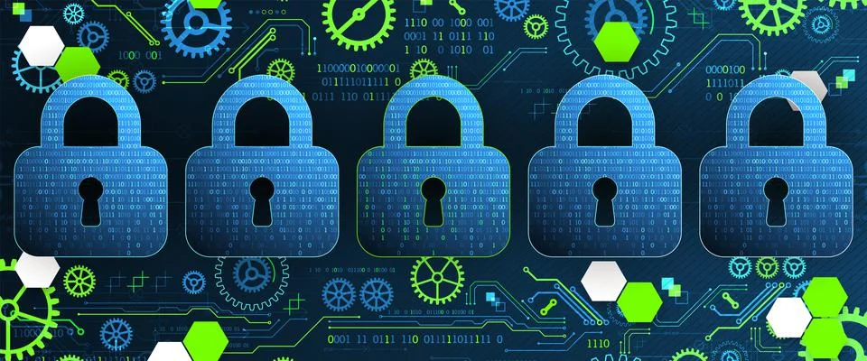 Cyber security or network protection.  System privacy. 스톡 일러스트