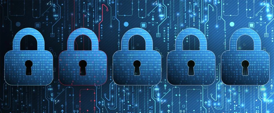Cyber security or network protection.  System privacy. Illustration