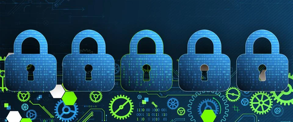 Cyber security or network protection.  System privacy. Illustration