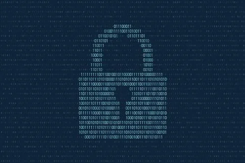 Cyber security padlock on the binary background. 스톡 일러스트