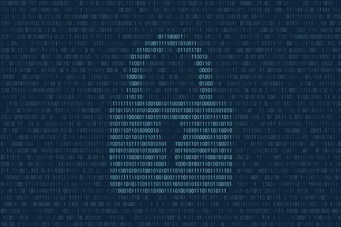 Cyber security padlock on the binary background. Stockillustratie