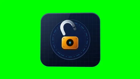 Cyber Security Padlock Card With Green Screen Background. Stock Footage 346601031
