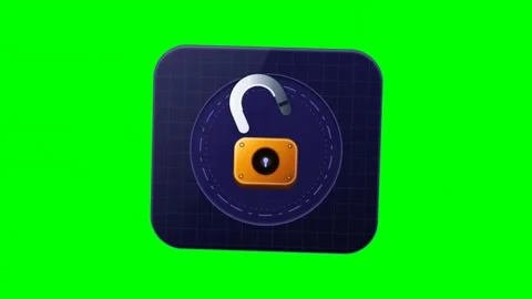 Cyber Security Padlock Card With Green Screen Background. Stock Footage 346683003