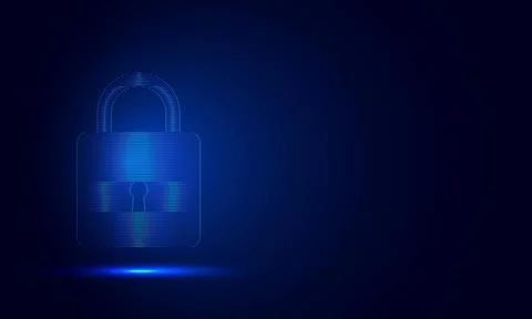 Cyber Security Padlock Data Privacy Protection Concept Ilustração Stock