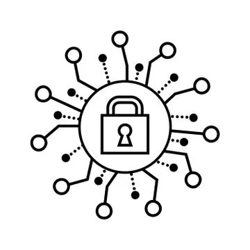 Cyber Security Padlock icon vector. Lock flat sign Stock Illustration