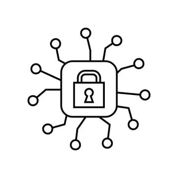 Cyber Security Padlock icon vector. Lock flat sign Stock Illustration