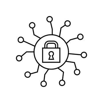 Cyber Security Padlock icon vector. Lock flat sign 스톡 일러스트