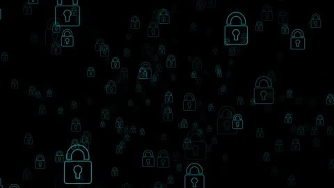 Cyber Security Padlock Icons Particles Animation Background Concept Stock Footage 348263469