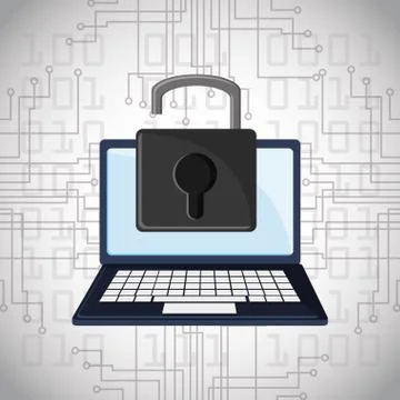 Cyber security padlock online technology digital 스톡 일러스트