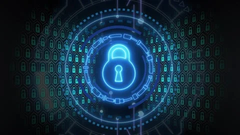 Cyber Security Padlock Symbol Stock Footage 279893533