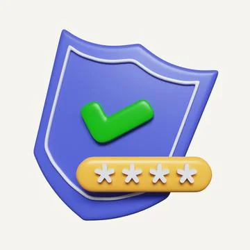 Cyber security password and shield. The concept personal data protection. icon Stock Photos