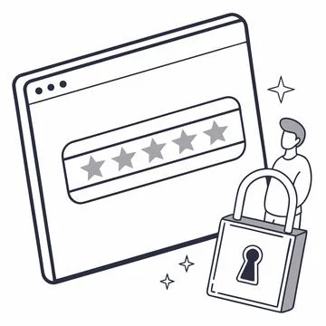 Cyber Security Password Input Field Icon Stock Illustration