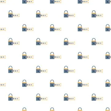 Cyber security password lock pattern securing data access Illustrazione stock