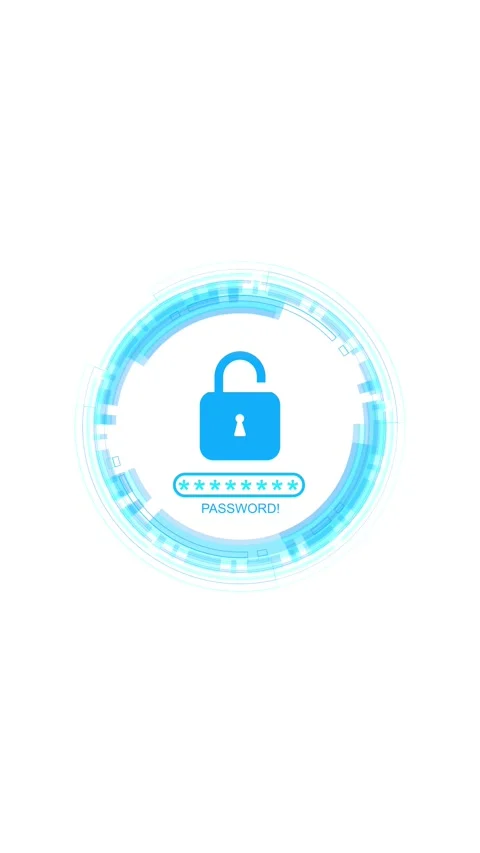 Cyber Security Password Login Lock Interface Animation Stock Footage 341376327