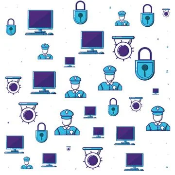 Cyber security pattern background Stock-Illustration