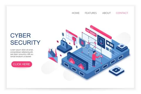 Cyber security, personal cloud data saving, privacy security concept 3d Stock Illustration