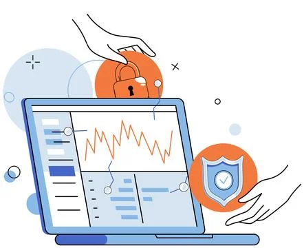 Cyber security. Personal information should be kept private and secure Illustrazione stock