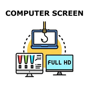 Cyber security phishing attack on computer screen concept イラスト素材
