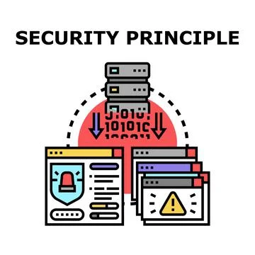 Cyber security principle protecting digital data system Stock Illustration