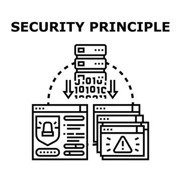 Cyber security principle protecting digital data system Stock Illustration