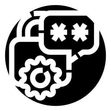 Cyber security privacy settings and password protection icon Stock Illustration