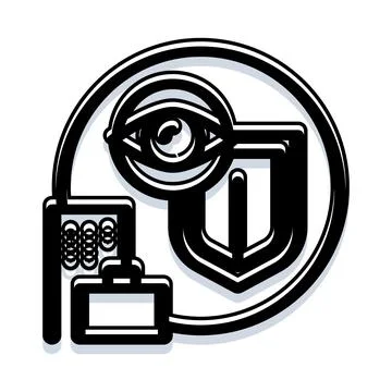 Cyber security privacy shield with eye monitoring Stock Illustration