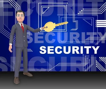 Cyber Security Professional Smart Shield 3d Rendering Stock Illustration