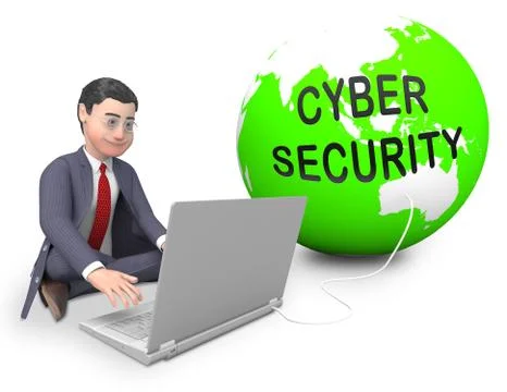 Cyber Security Professional Smart Shield 3d Rendering Иллюстрация