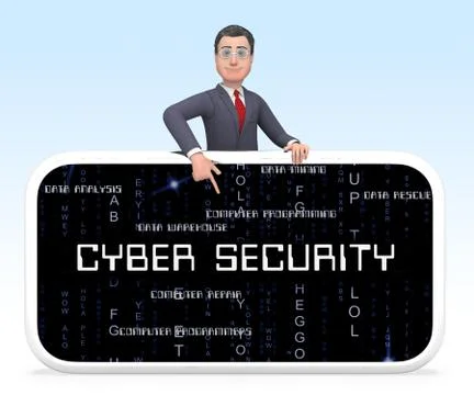 Cyber Security Professional Smart Shield 3d Rendering Stock Illustration