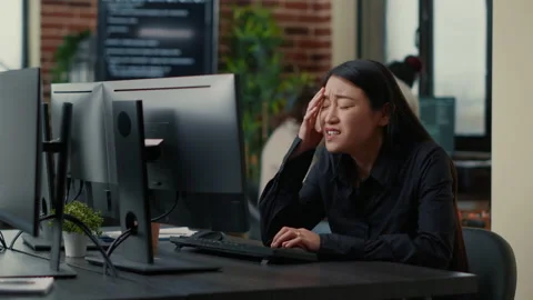 Cyber security programer focused on writing code encounters system failure while Stock Footage 168232416