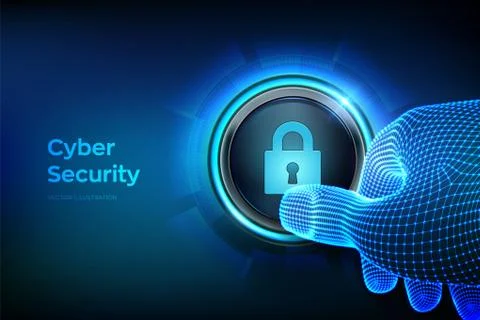 Cyber security. Protect and security of safe concept. Cyber data protection a Stock Illustration