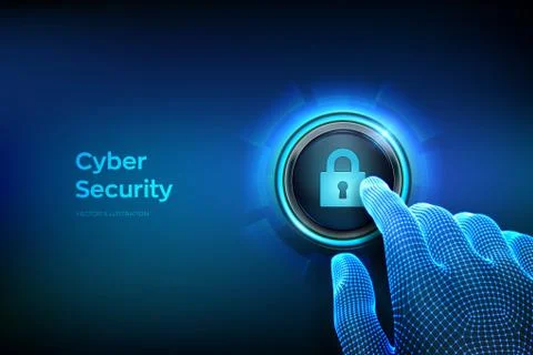 Cyber security. Protect and security of safe concept. Cyber data protection a Illustrazione stock