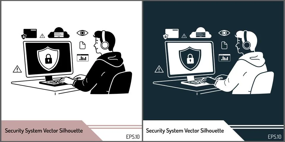 Cyber Security Protection and Data Privacy Concept Vector 스톡 일러스트