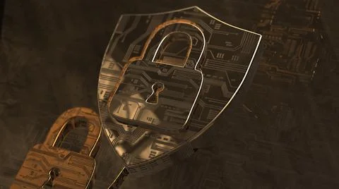 Cyber security protection from hacking attack or malware and viruses  Stock Illustration