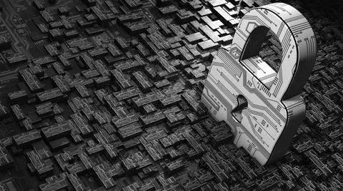 Cyber security protection from hacking attack or malware and viruses  스톡 일러스트