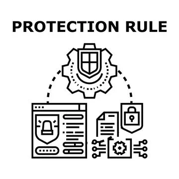 Cyber security protection rule digital data processing 스톡 일러스트