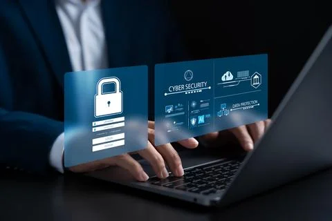 Cyber ??security protects personal data and information on the internet, bu.. Stock Photos