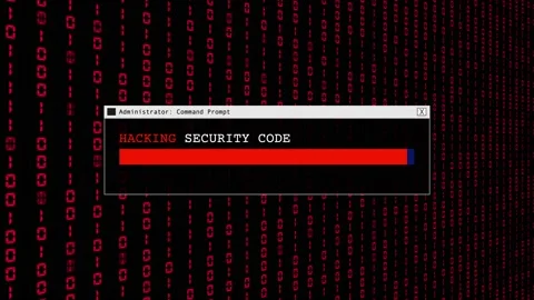 Cyber Security Red Binary Code Hacking Login Abstract Background Concept Stock Footage 231332447