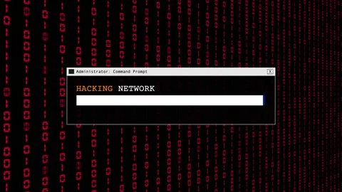 Cyber Security Red Binary Code Hacking Login Abstract Background Concept Stock Footage 231332449