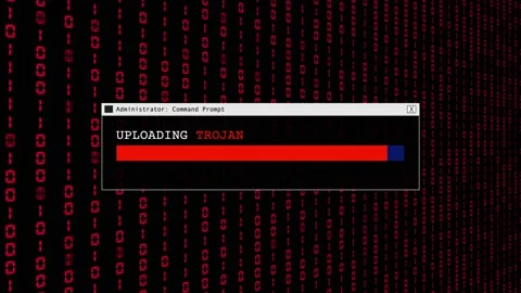 Cyber Security Red Binary Code Hacking Login Abstract Background Concept Stock Footage 231332450