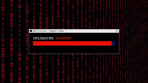Cyber Security Red Binary Code Hacking Login Abstract Background Concept Stock Footage 231332451