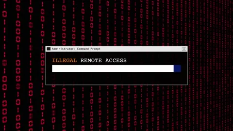 Cyber Security Red Binary Code Hacking Login Abstract Background Concept Stock Footage 231332456