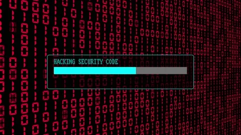 Cyber Security Red Binary Code Hacking Login Abstract Background Concept Stock Footage 231332473