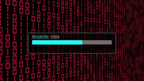 Cyber Security Red Binary Code Hacking Login Abstract Background Concept Stock Footage 231332479