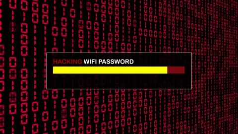 Cyber Security Red Binary Code Hacking Login Abstract Background Concept Stock Footage 231332501