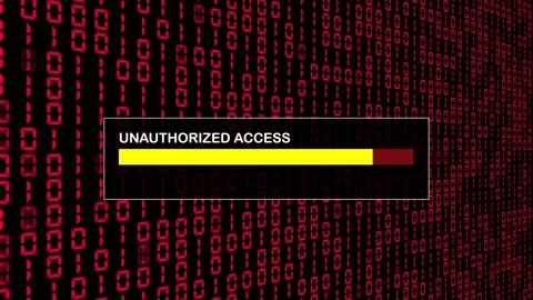 Cyber Security Red Binary Code Hacking Login Abstract Background Concept Stock Footage 231332532