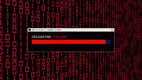 Cyber Security Red Binary Code Hacking Login Abstract Background Concept Stock Footage 231332551