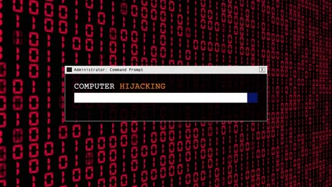 Cyber Security Red Binary Code Hacking Login Abstract Background Concept Stock Footage 231332555
