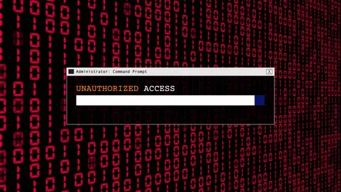 Cyber Security Red Binary Code Hacking Login Abstract Background Concept Stock Footage 231332561