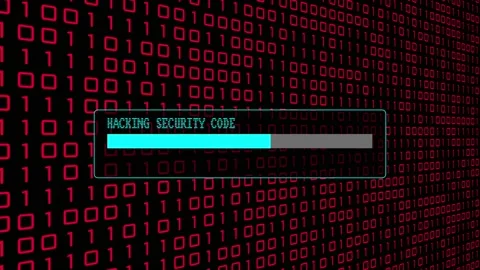 Cyber Security Red Binary Code Hacking Login Abstract Background Concept Stock Footage 231332572